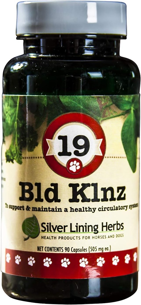 Silver Lining Herbs 19 BLD Klnz - βοτανική υποστήριξη για τις φυσιολογικές τιμές του αίματος των σκύλων - Βοηθά στη διατήρηση των φυσιολογικών κυττάρων του αίματος και του κυκλωτικού συστήματος του σκύλου - Φυσική υποστήριξη της υγείας των σκύλων - 90 κάψουλες