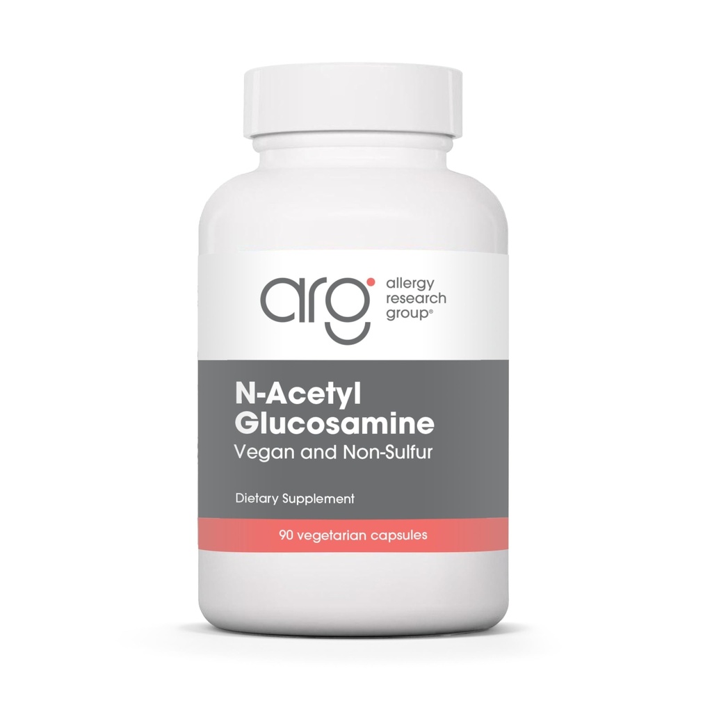 Ομάδα Έρευνας Αλλεργίας N-Acetyl D-Glucosamine 500mg - Συμπλήρωμα NAG, Κοινή Υποστήριξη, Γλυκοσαμίνη Sulfate, Κοινή Φόρμουλα Υγείας, Ενεργοποίηση Κινητότητας, Vegan, Μη-Sulfur, Χορτοφαγικές Κάψουλες - 90 κόμης