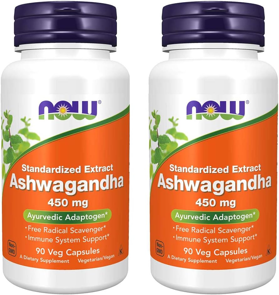 NOW Foods Ashwagandha Extract 450mg, 90 VCaps (πακέτο του 2)