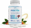 Fisetin Double Strength - Fisetin Συμπληρώματα 200 mg - Μη ΓΤΟ, Vegan, & Gluten Free - 60 κάψουλες - Ισχυρό αντιοξειδωτικό συμπλήρωμα για την υποστήριξη της ευεξίας