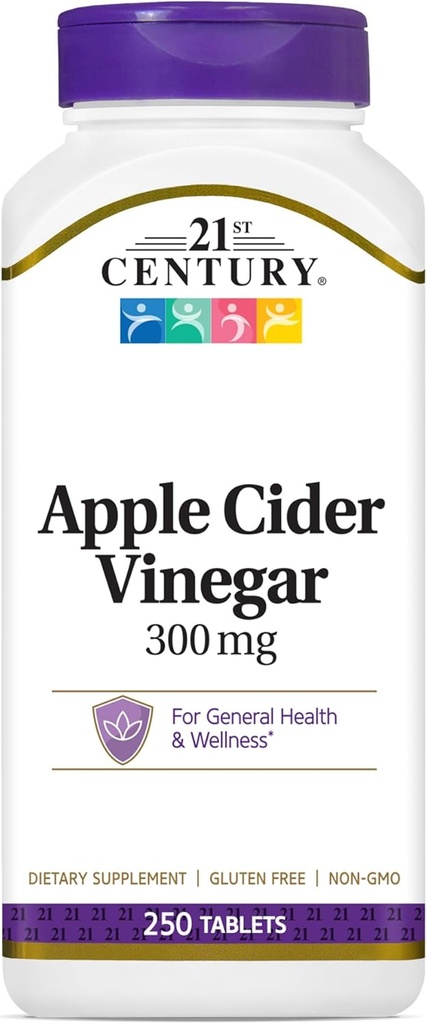 21st Century Apple Cider Vinegar 300mg Tablets, 250 Count