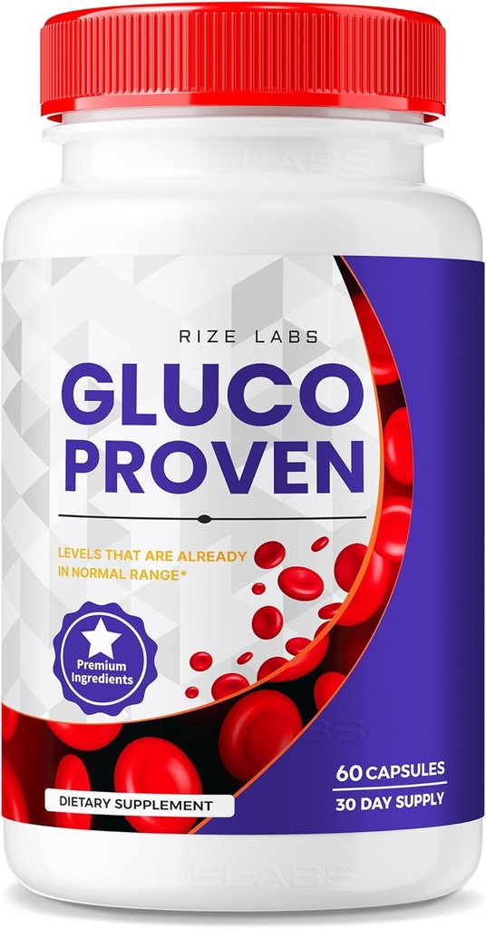 rize labs - Gluco Proven Κάψουλες - Προηγμένα χάπια συμπλήρωμα Φόρμουλα, μέγιστη υποστήριξη αντοχής, όλα τα φυσικά συν οργανικά μη ΓΤΟ (60 κάψουλες)