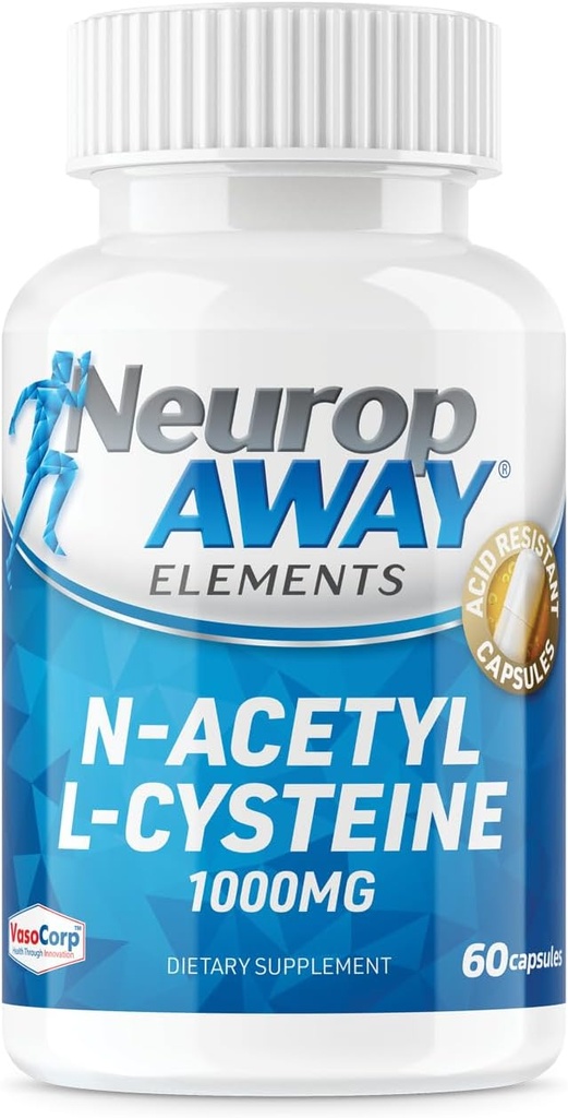 NeuropAWAY Στοιχεία N-Acetyl L-Cysteine 1000mg 60ct με κάψουλες (60 1000mg κάψουλες ανά φιάλη)