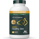 Κάψουλες VetriScience Omega Healthy Skin, Omega 3.6.9 Συμπλήρωμα ιχθυελαίου για σκύλους και γάτες, υγεία του δέρματος, ανάπτυξη του γάιδαρου, μείωση της διασποράς, πάνω από 750 mg Ωμέγα λιπαρά οξέα ανά καψάκιο, Gel Caps, 90 Count