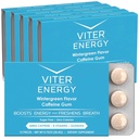 Viter Energy Caffeinated Gum 60mg Caffeine, B Βιταμίνες, Guarana, Ζάχαρη Δωρεάν. (Wintergreen, 12pcs, 6 Pack)