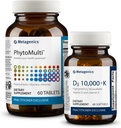 Metagenics Essential Wellness Duo: D3 10.000 + K - για την ανοσοποιητική υποστήριξη, την υγεία των οστών & την καρδιά Υγεία - 60 Softgels & PhytoMulti Without Iron - Καθημερινή πολυβιταμίνη για τη συνολική υγεία & γήρανση - 60 δισκία
