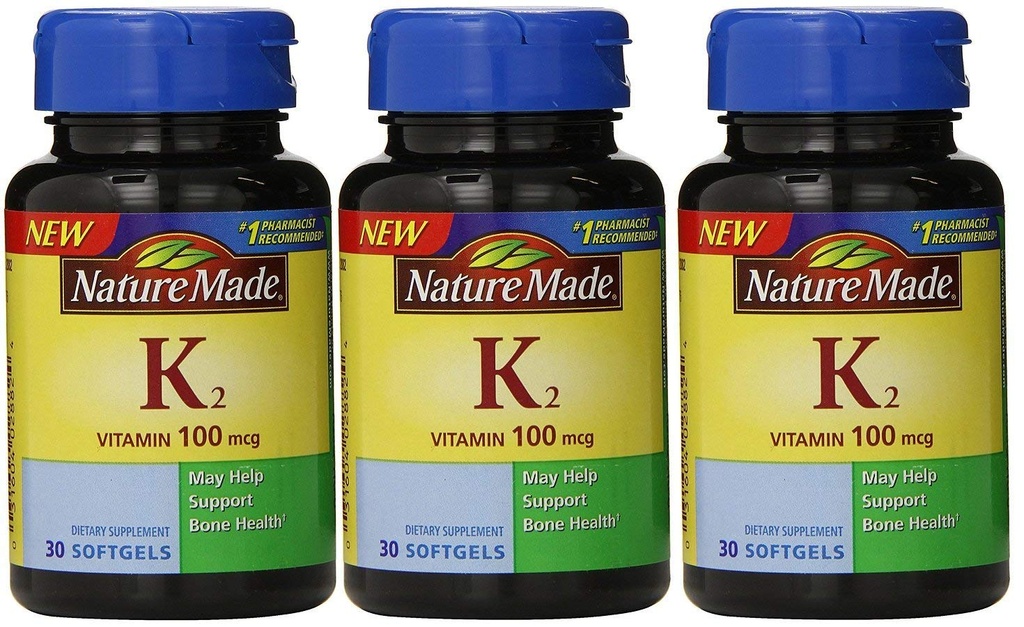 Φύση Κατασκευάζεται βιταμίνη K2 100 mcg Softgels 30 (3) (συσκευασία Μαΐου Vary)