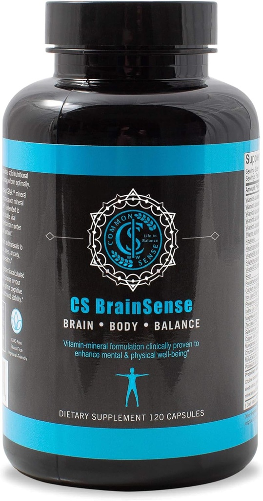BrainSense Mood Stabilizer & Brain Supplement - Enhance Mood, Mental Clarity, Neuro Booster & Cellular Health - Nootropic Συμπληρώματα & Μικροθρεπτικά για την εγκεφαλική ομίχλη από CommonSenseWW, 120 Κάψουλες