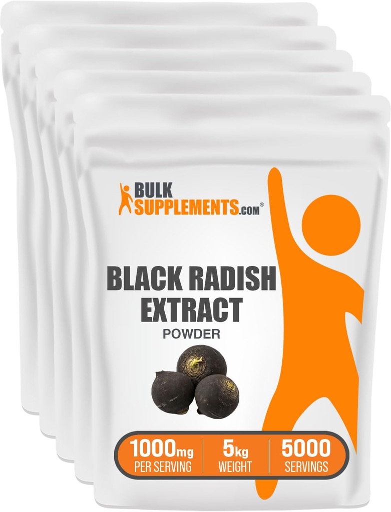 BulkSupplements.com Black Radish Extract Powder - Liver Support - Ισπανικό Black Radish Extract - Συμπλήρωμα ήπατος - Συμπληρώματα βοτάνων για το ήπαρ και την Digestive Health (5 Χιλιόγραμμα - 11 κιλά)