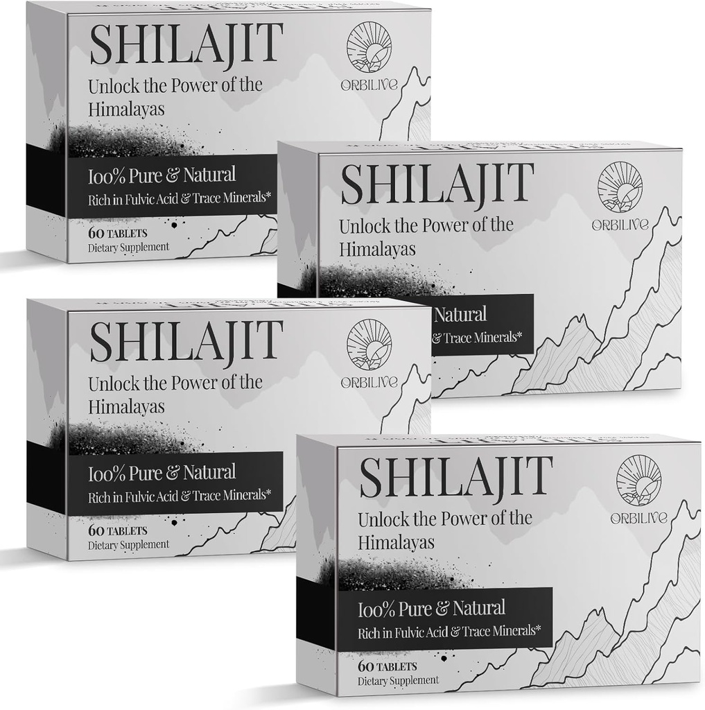 30,000 MG Shilajit Tablets, 100% Shilajit Pure, Himalayan Organic, Shilajit for Men and Women Rich in Fulvic Acid & 85+ Trace Minerals, Shilajit Supplement for Energy & Immune System, 240 Count