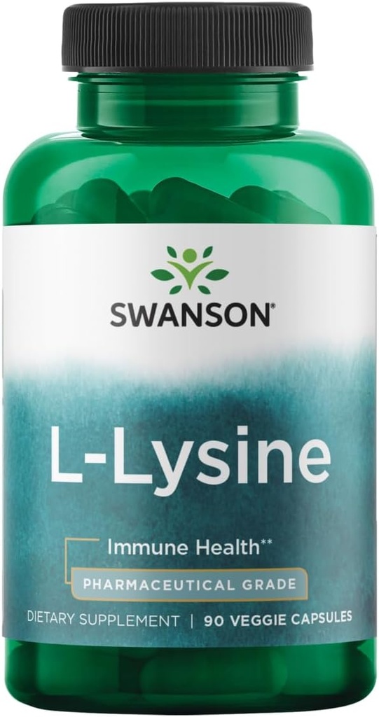 Swanson Amino Acid Ajipure L-Lysine Φαρμακευτικός βαθμός 500 Milligrams 90 Veg Κάψουλες