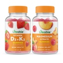 Ζωηρή βιταμίνη D3 + Βιταμίνη K2 + Μαγνήσιο 85mg, Gummies Bundle - Μεγάλη γεύση, συμπλήρωμα βιταμίνης, Χωρίς γλουτένη, GMO δωρεάν, Μασώμενο Gummy