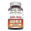 Amazing Formulas Folic Acid (Vitamin B9) 400 mcg 