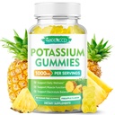 Potassium Citrate Gummies 1000mg, High Potency Potassium Supplement Gummies for Adults Women & Men, Support Muscle Health, Sugar-Free, Pineapple Flavor, 60 Count
