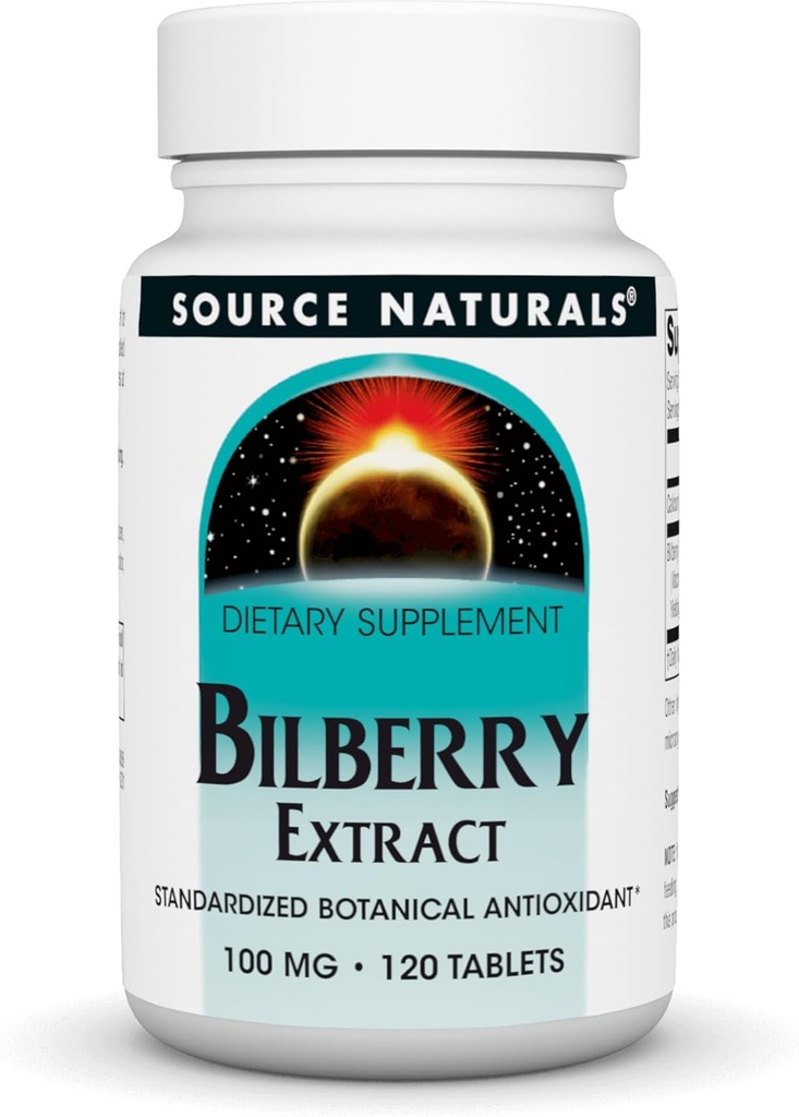 Πηγή Naturals Bilberry Extract Τυποποιημένο Βοτανικό Αντιοξειδωτικό - 100 mg, 120 δισκία