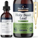 Organic Holy Basil Leaf Liquid Drops 2 Μήνες Προμήθεια - Ανοσοποιητική Υποστήριξη, Εγκέφαλος & Booster Εστίασης, Προσαρμογέας
