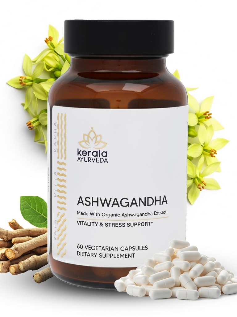 Kerala Ayurveda Ashwagandha Κάψουλα για καλύτερη ανοσία, άγχος ανακούφιση & καλός ύπνος 