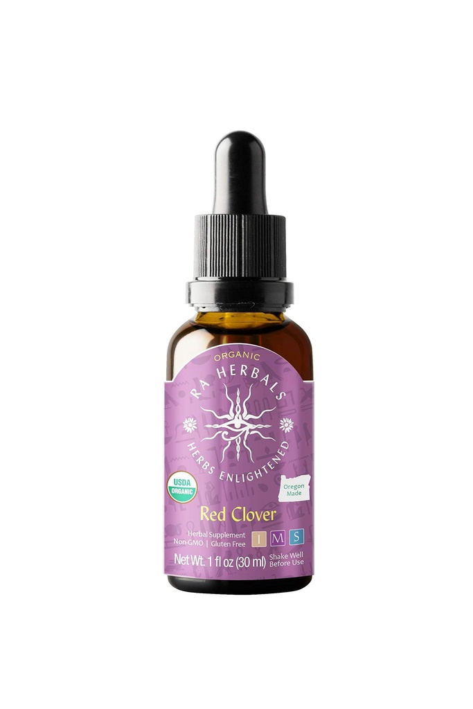 Ra Herbals Organic Red Clover Liquid Extract - Εμμηνόπαυση Υποστήριξη - 1 fl oz