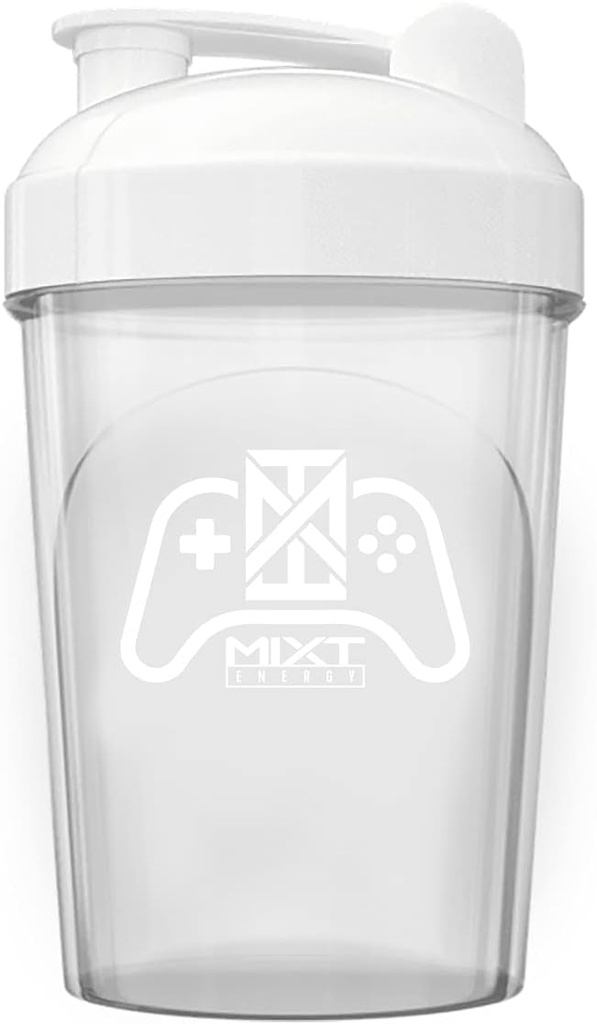 MIXT Energy Shaker Bottle, 16 oz. Shaker Bottle, BPA Free & Lid Mixing Technology (16 oz, Game Controller)