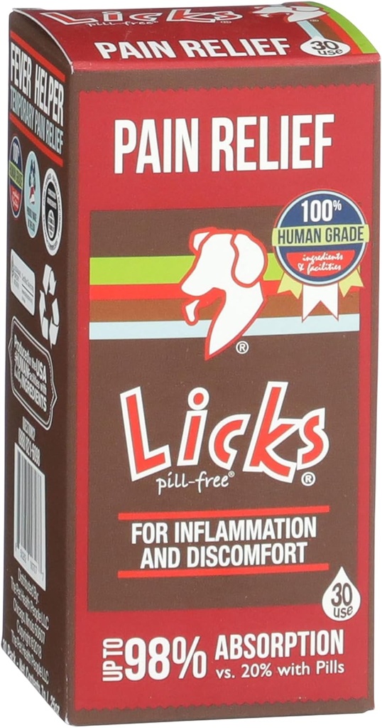 Licks Hill Free Dog Pain Relief - Συμπλήρωμα φλεγμονής - Συμπλήρωμα ανακούφισης πόνου για σκύλους - Προμήθειες υγείας σκύλου - Πακέτα Gel - 30 Χρήση