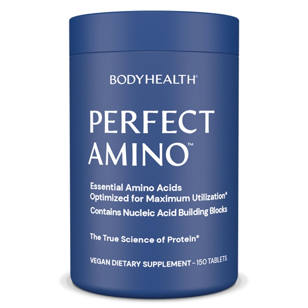 BodyHealth PerfectAmino Tablets (150 ct), Essential Amino Acid with BCAAs + Λυσίνη, Φαινυλαλανίνη, Θρεονίνη, Μεθειονίνη, Τρυπτοφάνη, Συμπλήρωμα για την παραγωγή, ανάκτηση και δύναμη μυϊκής μάζας