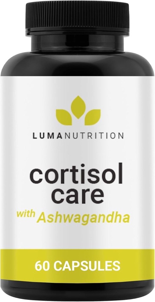 Luma Nutrition Cortisol Reducer and Manager - Ashwagandha + L-Theanine - Cortisol Συμπληρώματα για γυναίκες και άνδρες - Άγχος ανακούφιση, ξεκούραστος ύπνος, Detox, Κάτω και Ελέγχου - 60 κάψουλες