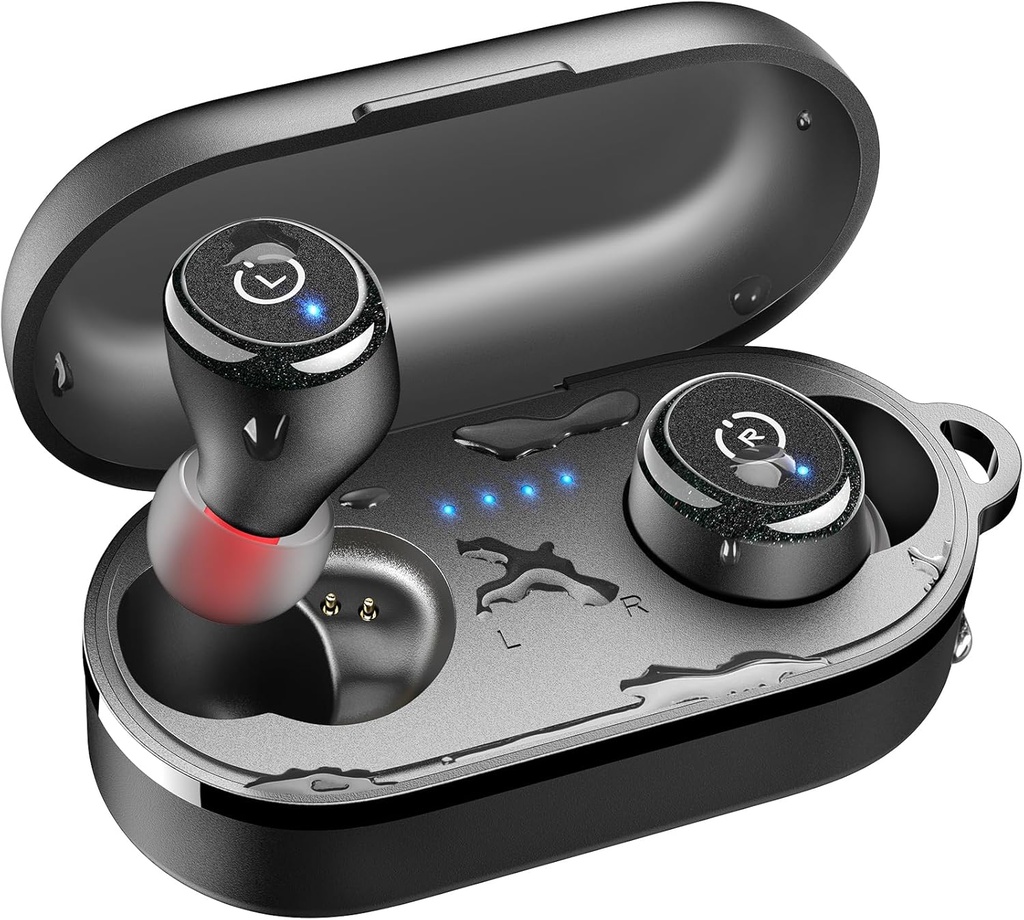 TOZO T10 Ασύρματα ακουστικά Bluetooth 5.3 Ακουστικά, Εφαρμογή Προσαρμογή EQ, Εργονομικός Σχεδιασμός, 55H Playtime, Ασύρματη Θήκη Φόρτισης, IPX8 Αδιάβροχος Ήχος σε ακουστικά, 2025 Νέα Έκδοση