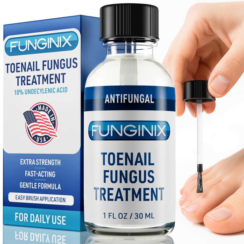 FUNGINIX Toenail Fungus θεραπεία επιπλέον δύναμη - αντιμυκητιασική θεραπεία νυχιών με 10% μη-δεκυλενικό οξύ & τσάι έλαιο δέντρο - Νουριχμένα από 15+ φυσικά έλαια & Βοτανικά - Κατασκευάζονται στις ΗΠΑ (Packaging May Vary)