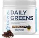 Revive MD Daily Green Powder Superfood (Chocolate) - Supergreens Powder to Support Energy Levels - Green Juice That Improves Fiber Intake - Vegetable Supports Digestion and Gut Health