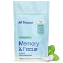 Νευρολογική μνήμη & Focus Gum (90 κομμάτια) - Decaf & Sugar Free with American Ginseng, L theanine, Vitamin B12 & Vitamin B6 for Mental Alertness - Συμπληρώματα εγκεφάλου για Μνήμη και Εστίαση - Γεύση μέντας