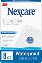 Nexcare Tegaderm Αδιάβροχο Διαφανές Φόρεμα, Αδιάβροχο, Αδιάβροχο, Παρέχει προστασία σε μικρά εγκαύματα, Σκραπς, περικοπές, Κυψέλες και εκδορές, 2.375 x 2,75 in, 8 Count