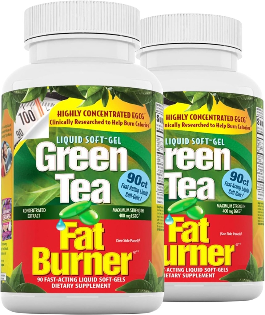 Εφαρμοσμένη Διατροφή Πράσινο Τσάι Fat Burner - 90 Liquid Soft-Gels, πακέτο των 2 - Αυξάνει θερμίδες καύση & προμήθειες Ισχυρό Αντιοξειδωτικά - 90 Σύνολο Υπηρεσίες