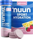 Nuun Sport Ηλεκτρολυτικά Δισκία με Μαγνήσιο, Ασβέστιο, Κάλιο, Χλωριούχο & Νάτριο, Χωρίς Γλουτένη & Vegan, Λεμονάδα Φράουλας, 4 Συσκευασία (40 Μερίδες Σύνολο)