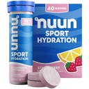 Nuun Sport Ηλεκτρολυτικά Δισκία με Μαγνήσιο, Ασβέστιο, Κάλιο, Χλωριούχο & Νάτριο, Χωρίς Γλουτένη & Vegan, Λεμονάδα Φράουλας, 4 Συσκευασία (40 Μερίδες Σύνολο)