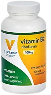 The Vitamin Shoppe Vitamin B2 (Riboflavin) 100mg - Ενεργειακή Παραγωγή & Θρεπτικό Μεταβολισμός Συμπλήρωμα Υποστήριξης, Απαραίτητη βιταμίνη Β - Μια φορά την ημέρα, Χωρίς Γλουτένη (300 κάψουλες)