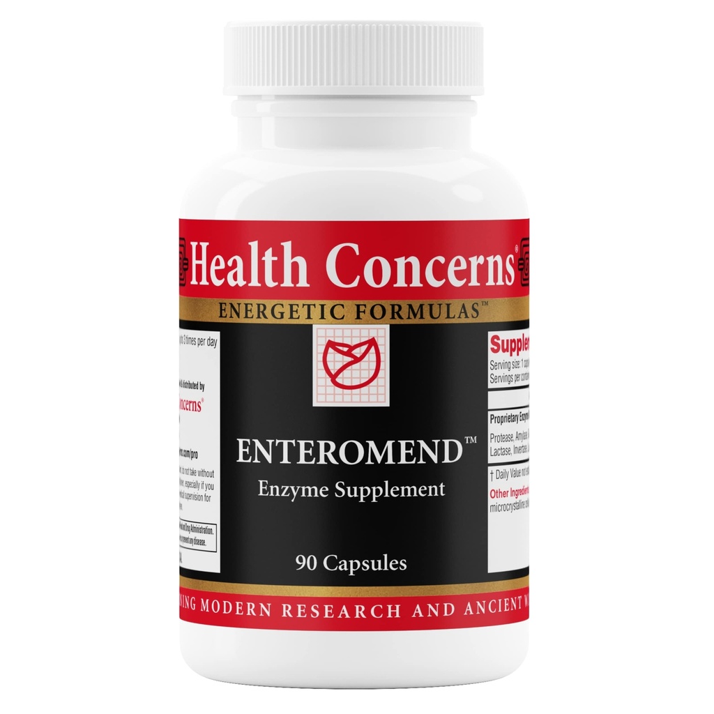 Health Concerns Enteromend – Digestive Enzyme Supplement for Gut Health, Bloating & Food Sensitivity Relief – Intestinal & Digestive Support – Protease, Amylase, Lactase & Peptidase – 90 Capsules