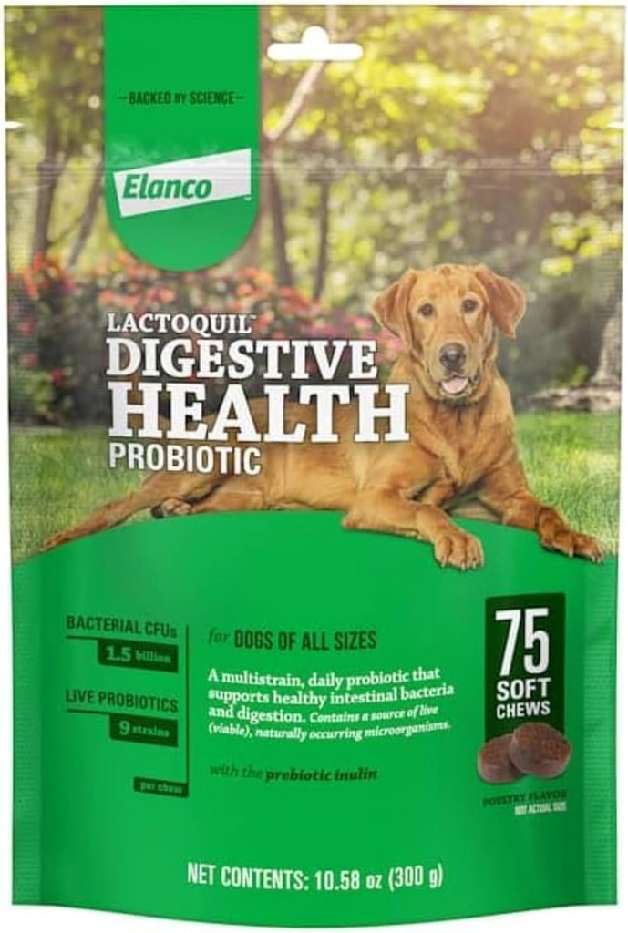 Elanco Lactoquil μαλακά μάσημα Digestive Health Probiotic συμπλήρωμα για σκύλους, 75 Count
