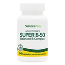 NaturesPlus Super B50-60 Κάψουλες χορτοφαγικής - Υψηλής ισχύος συμπλήρωμα βιταμίνης Β - Εγκέφαλος & Ενέργειες Booster - Χωρίς γλουτένη - 60 Μερίδες