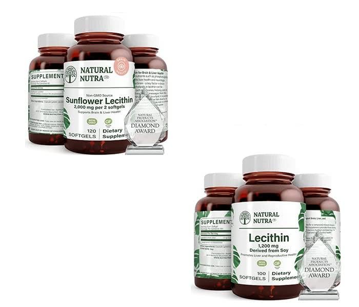 Natural Nutra Ηλίανθος Λεκιθίνη Συμπλήρωμα 2000 mg 120 Softgels Σόγια Λεκιθίνη Συμπλήρωμα διατροφής 1200 mg 100 Softgels