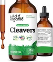 Άγρια & Βιολογικά Χρώματα - Βότανο Detox Drops with Cleavers Herb - Galium Aparine Leaf Extract Supplement - Vegan, Sugar & Alcohol-Free - 4 fl oz