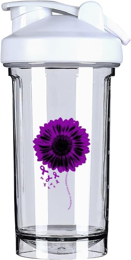 Καρκίνος του παγκρέατος Ευαισθητοποίηση 18 ουγγιάς ανακάτεμα μπουκάλι ποτό διαρροή-απόδειξη πριν από την προπόνηση πρωτεΐνη ανακινεί την αντικατάσταση γεύματος ανακινεί μπουκάλια 500ML/18 Oz White&-1