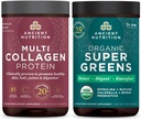 Αρχαία διατροφή Multi Collagen Protein Powder, Άγευστη, 24 σέρβις + Supergreens Powder, Greens Flavor, 25 σέρβις