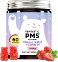 PMS Support Supplement for Women. Menstrual Relief Gummies to Target Hormonal Breakouts, Bloating, Period Cramps, & Mood Swings. Vegan, with Vitamin B6 & Lemon Balm, 60 Gummies