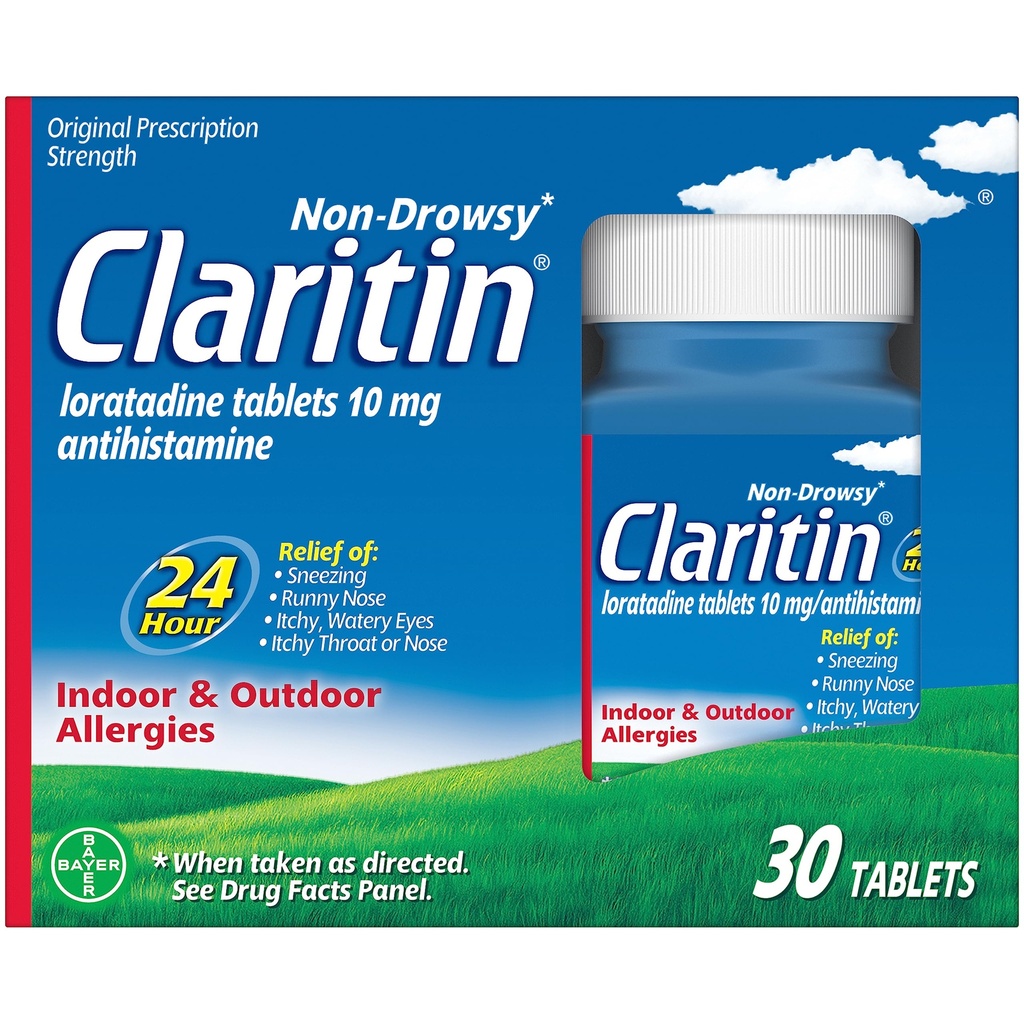 Claritin 24 HR Μη Νυσταγή Αλλεργία Ιατρική, δισκία loratadine αντιισταμινικά, 30 Ct
