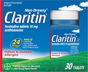 Claritin 24 HR Μη Νυσταγή Αλλεργία Ιατρική, δισκία loratadine αντιισταμινικά, 30 Ct