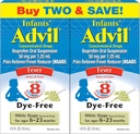 Advil Infants' Fever Reducer/Pain Reliever Dye-Free, 50mg Ibuprofen Συμπυκνωμένες σταγόνες (Λευκό Σταφύλι Γεύση, 0,5 fl. oz. Φιάλη, συσκευασία των 2)