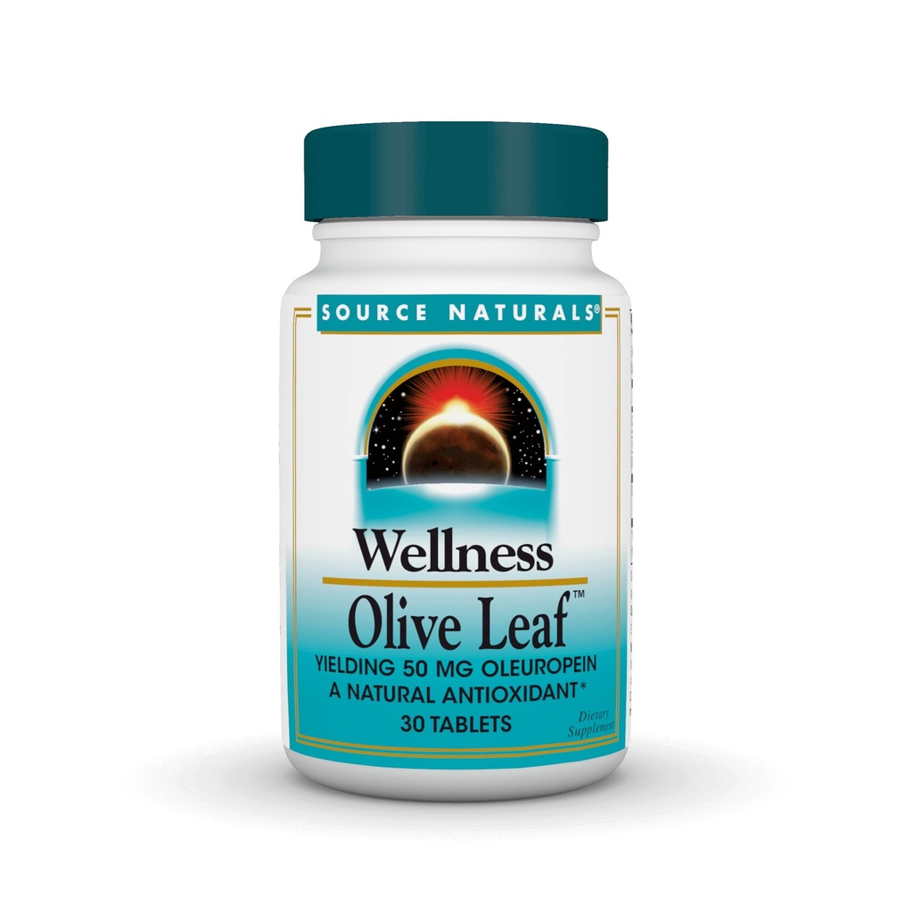Πηγή Naturals Wellness Olive Leaf - Yelding 100 mg Oleuropein ένα Φυσικό Αντιοξειδωτικό * - 30 δισκία