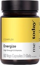 Energie Supplement Super B Vitamin B Complex για άνδρες & γυναίκες - B6, B12 με βιταμίνη C, ψευδάργυρο, Ashwagandha και Siberian Ginseng - Ενέργεια και ανοσοποιητική υποστήριξη - Vegan, 60 εξυπηρετήσεις