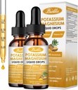 (2 Pack) Potassium Magnesium Supplement, Magnesium Potassium Supplements with Calcium, Vitamin D3, Zinc, Sugar Free & Vegan Liquid Drops Supplement for Leg Cramps, Energy, for Adult and Kid