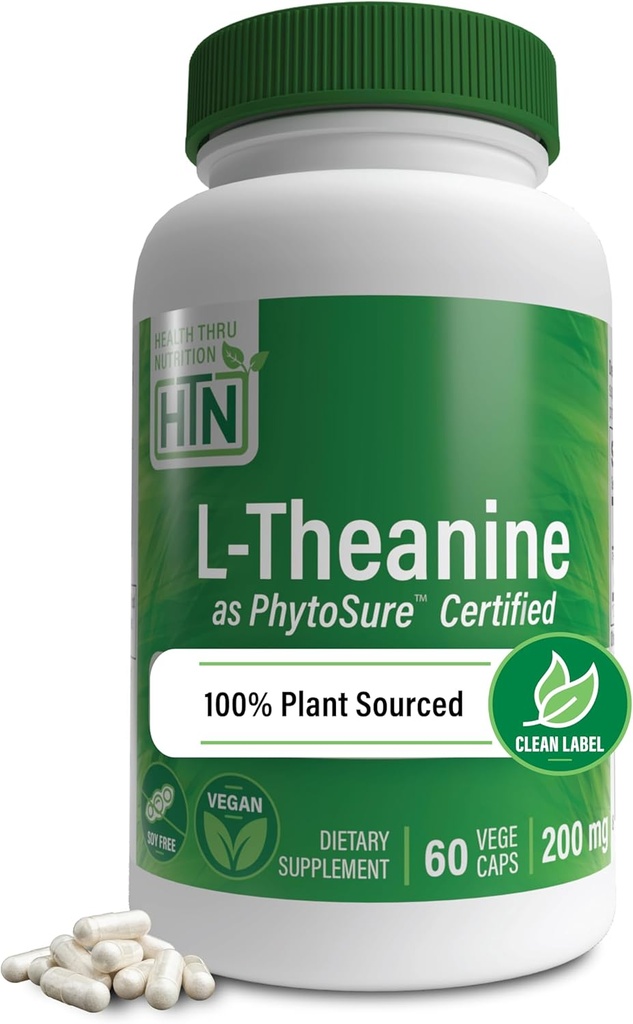 Health Thru Διατροφή L-Θεανίνη 200mg 60 Vegecaps PhytoSure Certified 